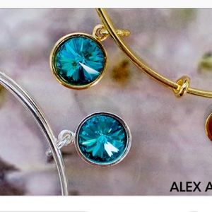 Alex and ani GOLD bangle with turquoise stone